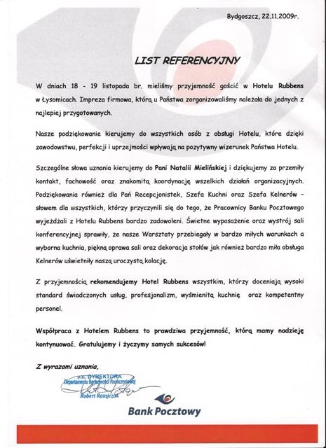 referencje bank pocztowy