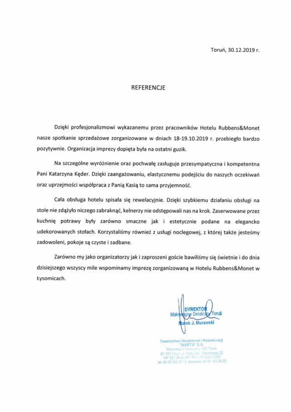 warta referencje